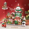 LOZ Christmas gift, folding street gingerbread house DIY building model assembly, building blocks toys, children's holiday gift