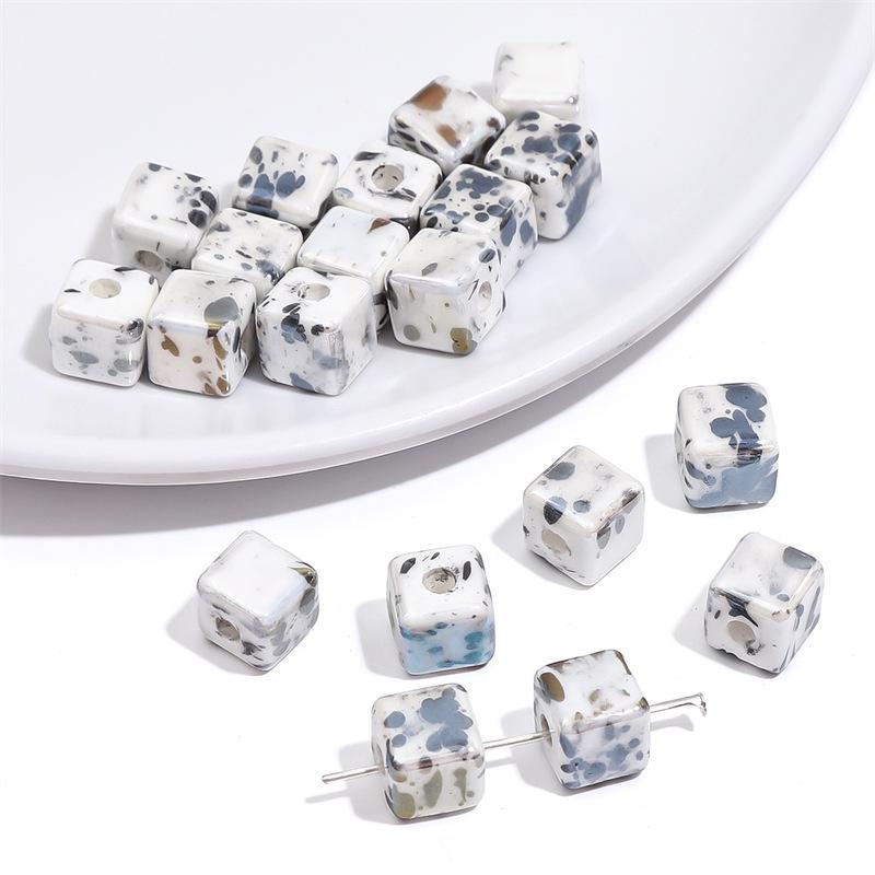 Five-Petal Flower Ceramic Beads for DIY Jewelry Making