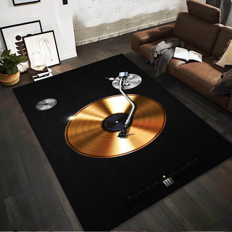 

Turntable Vinyl Record Design Carpet, Music Lover Modern Rug Decor Suitable for use as an anti-slip for living room bedroom sofas 40x60cm( 15x23in )
