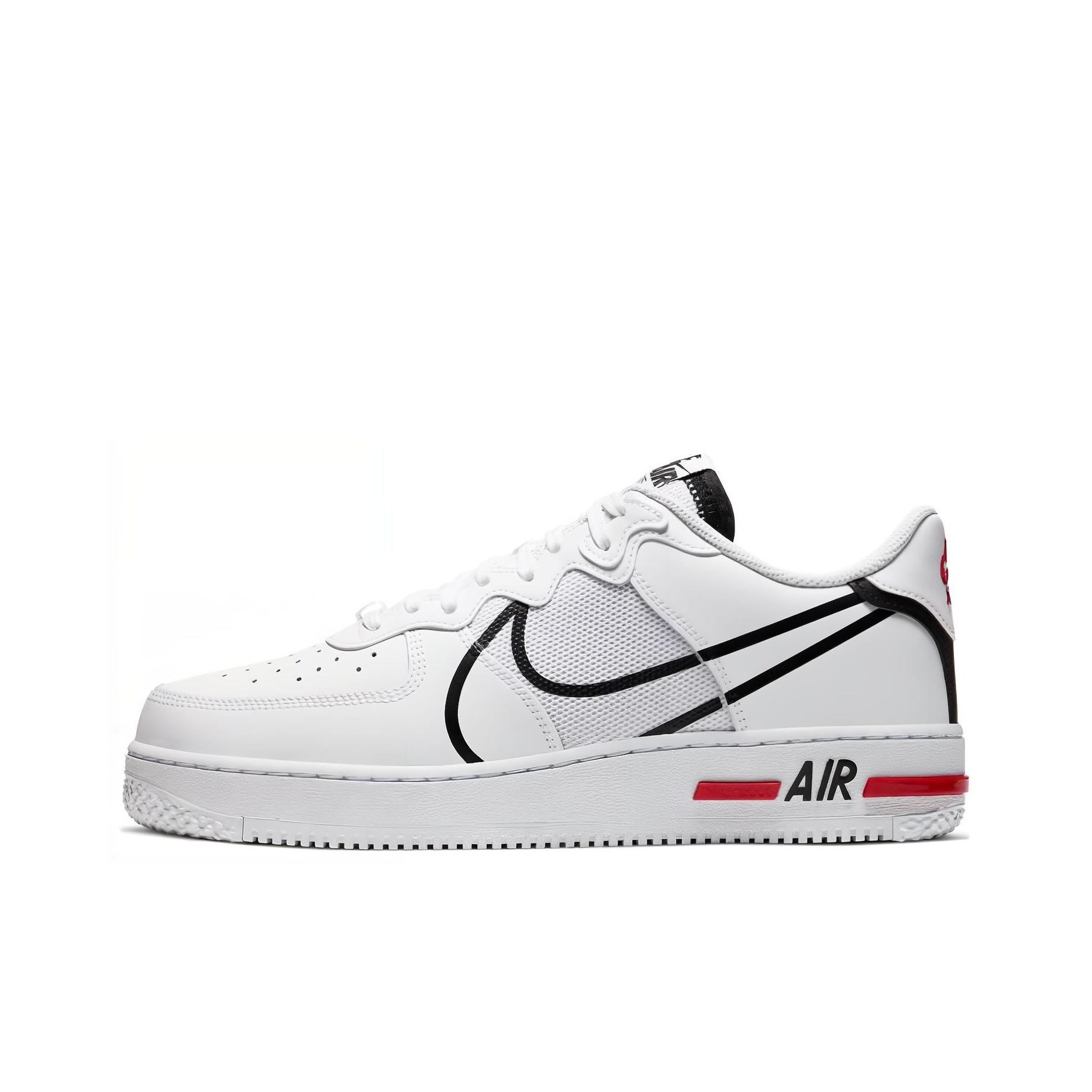 

Nike Air Force 1 React White Black Red