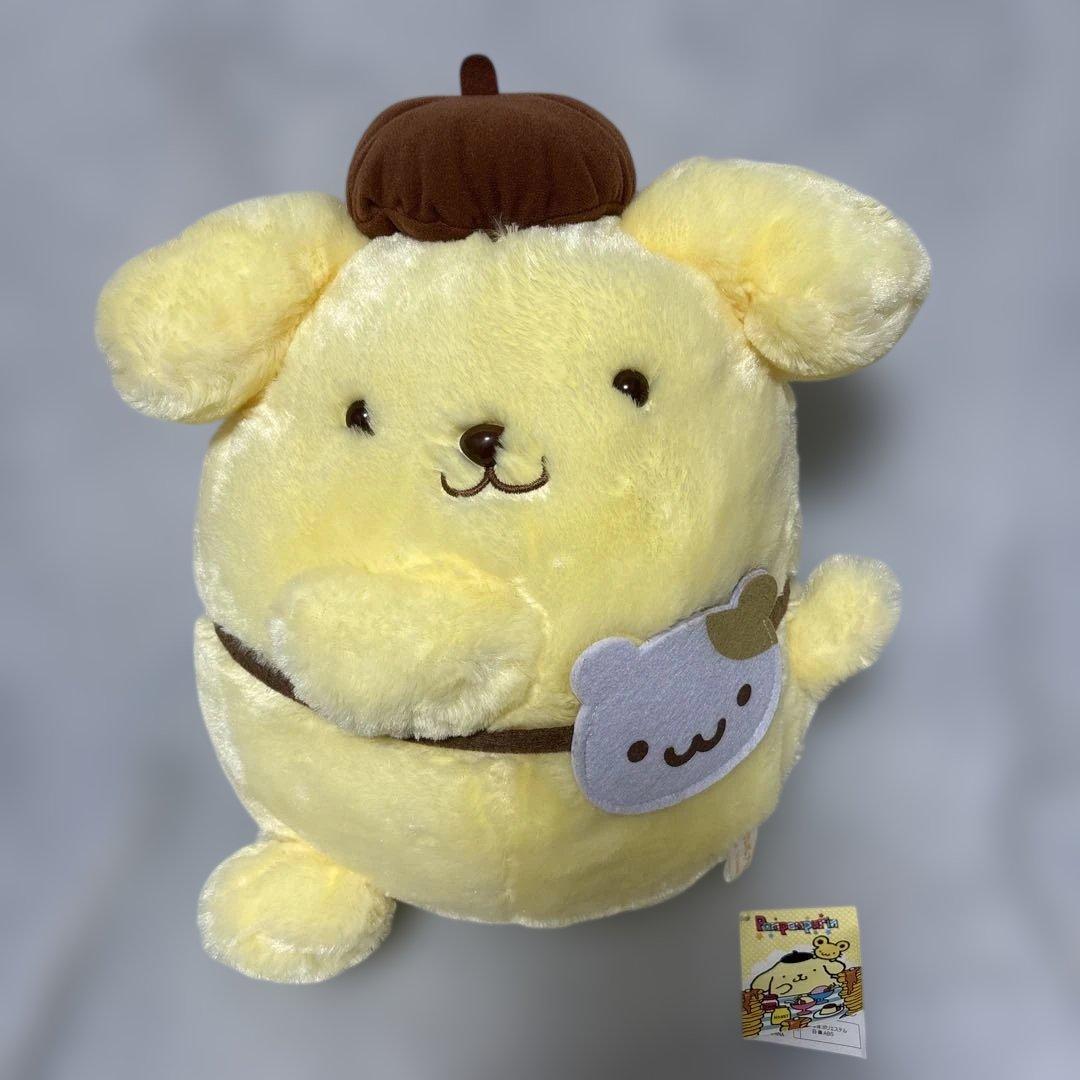 Pompompurin BIG stuffed animal hat and pochette Sanrio