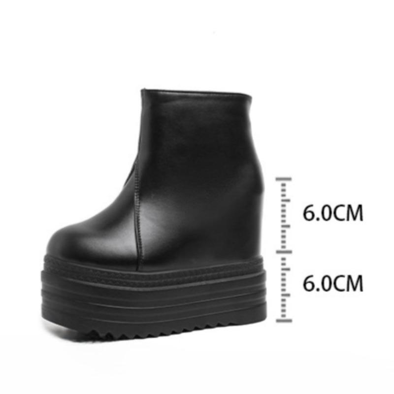 Mode High Heels Damen Plateau Stiefeletten Mode Keile Elegante Schuhe 2025 Winter Designer Kurze Stiefel Kleid Pumps Zapatillas Mujer