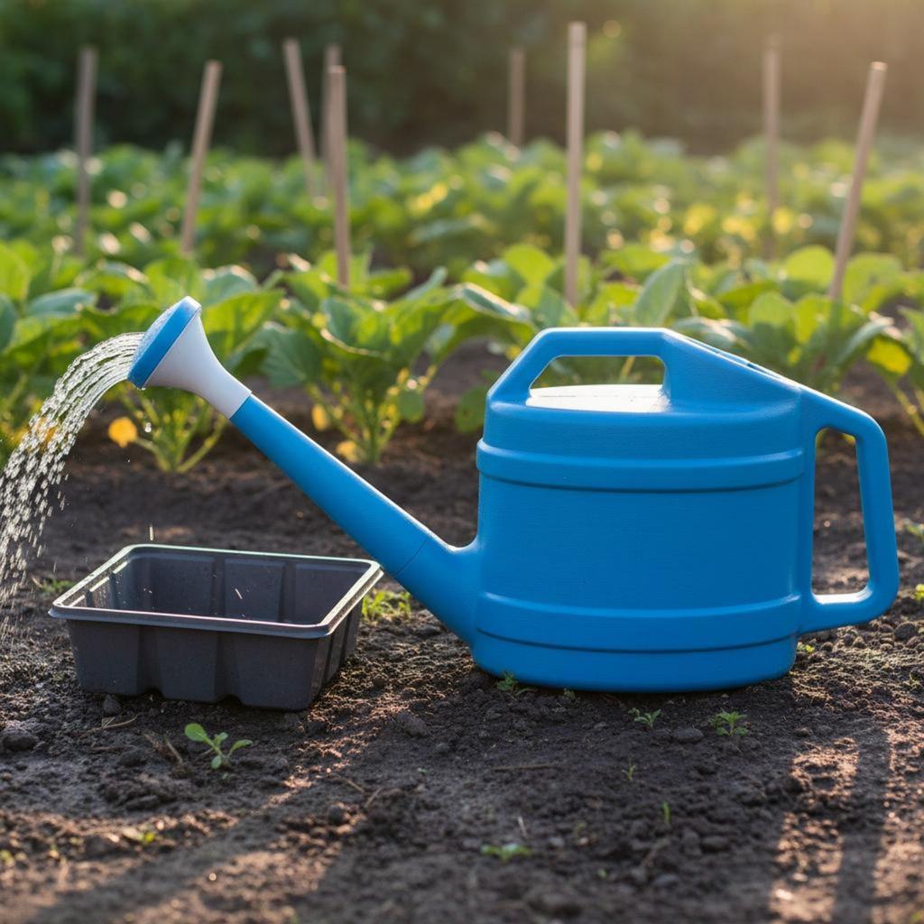 Long Spout Watering Pot Large Capacity Long Spout Watering Can Plastic Water Can with Sprinkler Head Sturdy Construction