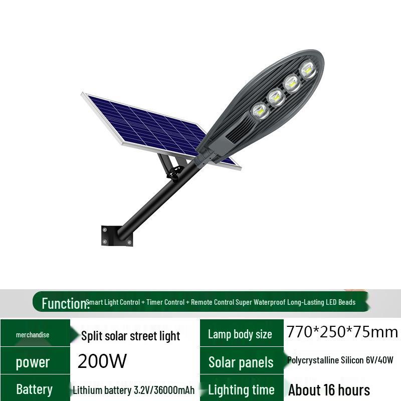 Solar Street Light: LED Outdoor Lamp with Remote Control for Garden or Courtyard