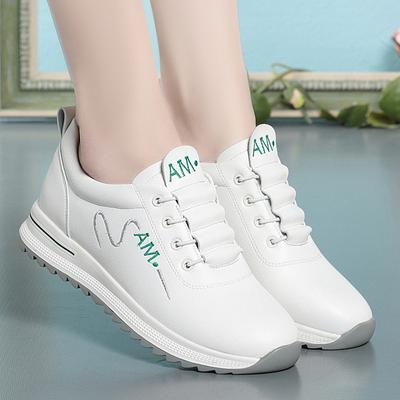 Miękkie skórzane buty damskie sportowe codzienne buty z miękką podeszwą wiosenno-jesienne buty skórzane