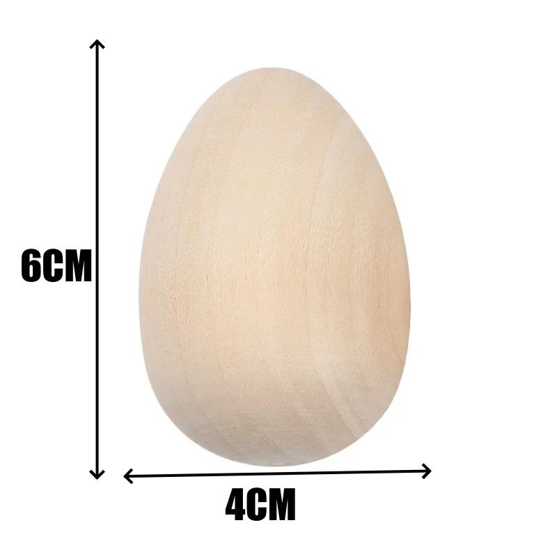 Realistic Wooden Easter Eggs DIY Graffiti Simulated Egg Handmade Holiday Decor Craft for Home Festival Design