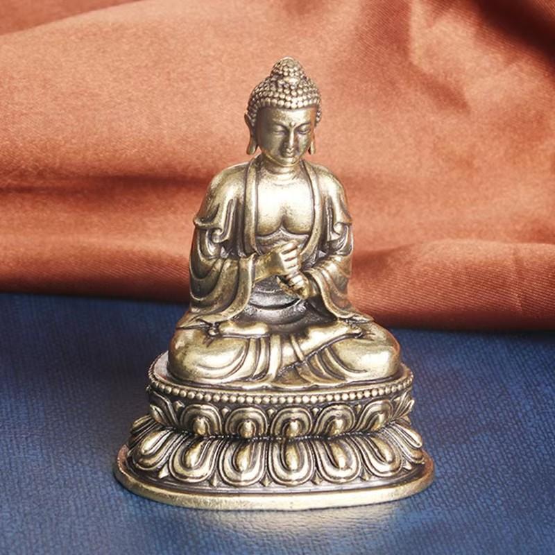 Casting Miniature Buddhist Figures Retro Bronze Buddha Shapes Enshrine Handicraft Tantric Altars Desktop Decorative Collection