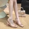 Fashion Versatile Niche Design Sense Square Head Female Shoes 2025 Summer New Foreign Style Fairy Style Bag Head Sandals Female