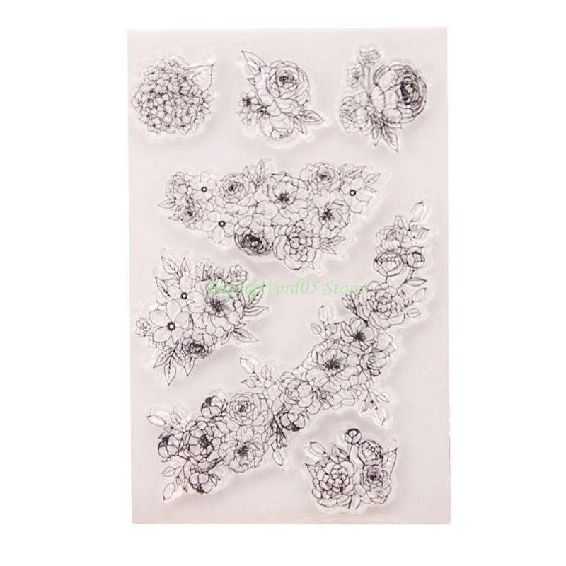 24TE Flower Vine Clear Stamp Seal Stamps Greeting Card Invitation Card for Home Festival Family DIY Embossing Crafts Supply