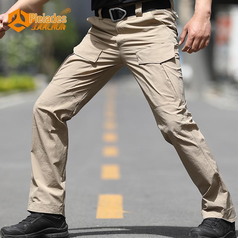 Męskie spodnie taktyczne szybkoschnące Angken - Ultracienkie, oddychające spodnie bojowe z wieloma kieszeniami na wiosnę/lato.