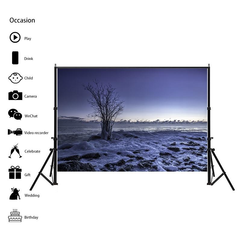 Winter Nature Landscape Photography Background Snow Mountain Forest Studio Photo Backdrops Christmas Theme Living Room Wall Hanging Tapestry Decor