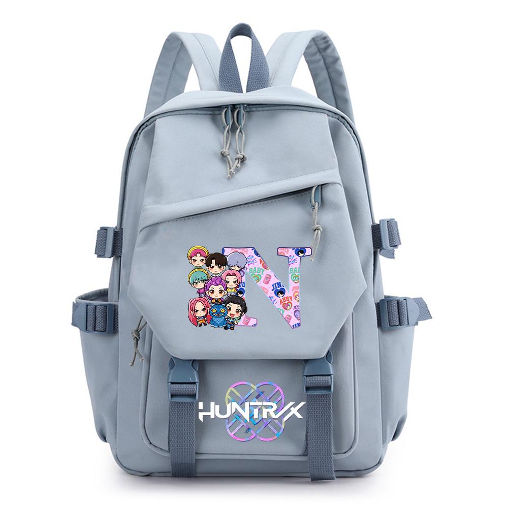 26 English Letter Kpop Demon Hunters Printed Backpack for Teenager Boy Gril Schoolbag Children Student Bookback Large Capacity Travel Bag Kid Gift