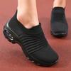 Women's Summer Slip on Shoes Black Sporty Casual Breathable Height Increasing Thick Soled Non Slip Comfortable New Walking Shoes