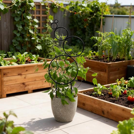 Plants Metal Trellis Multi-Circle Design Wire Trellis Planter Insert Support for Climbing Plants Potted Hoya Pothos Philodendrons Ivy