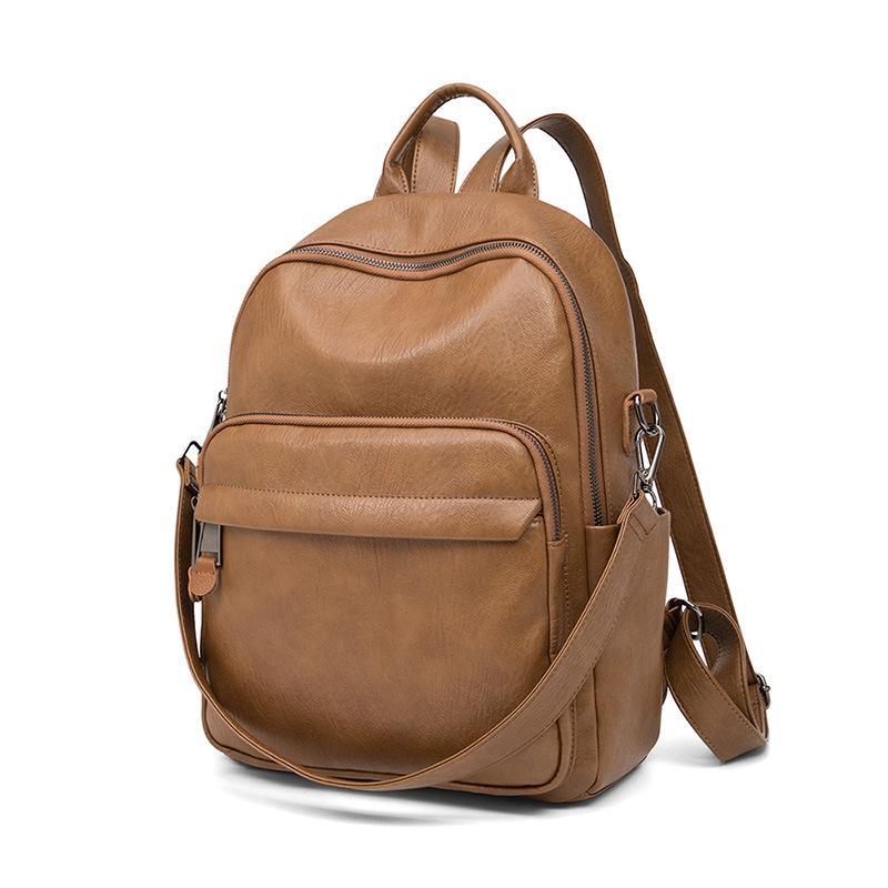 Torba na ramię z prawdziwej skóry dla kobiet. Nowy, modny plecak podróżny służbowy. Plecak komputerowy o dużej pojemności 14/15