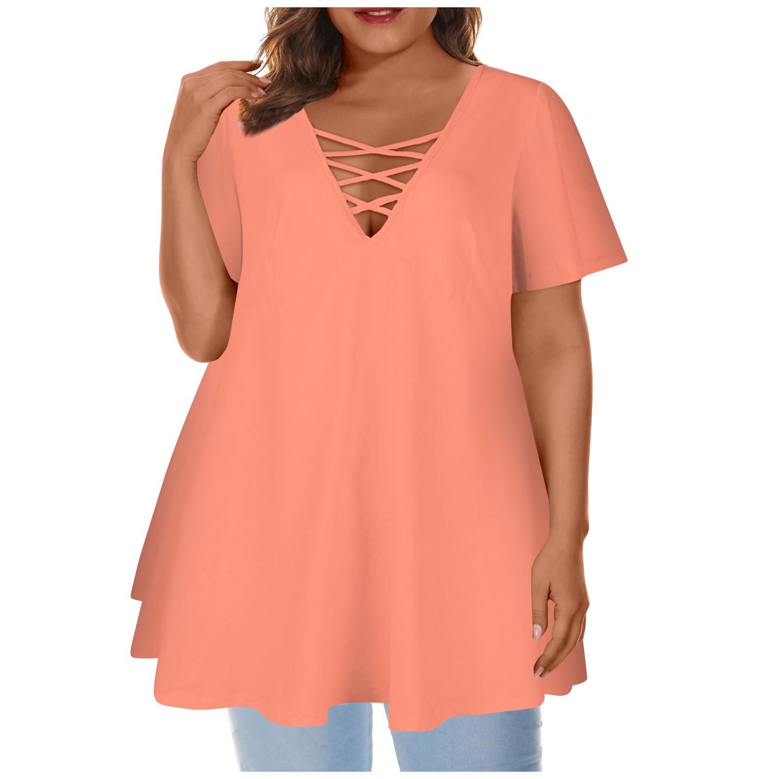 Женский большой топ с круглым вырезом — фото 9