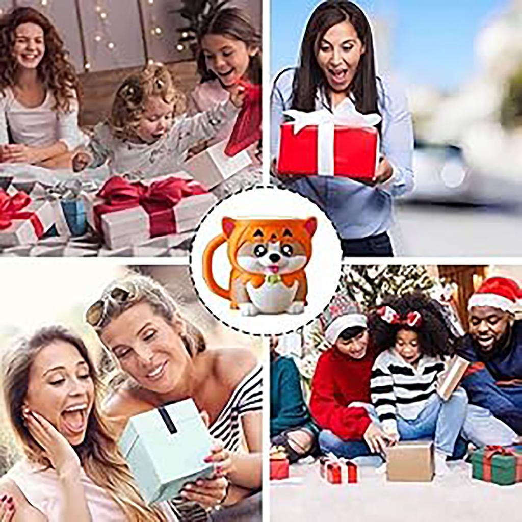 Puppy Ice Pint Cup Holder, 3D Printed Cup With Handle And Snack Drawer, Cute Leak-Proof Puppy Ice Cream Pint Cup Holder