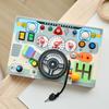 Montessori Busy Board Sensory Toys Wooden Steering Wheel Switch Control Board for Children Travel Activities Games Gifts Toy