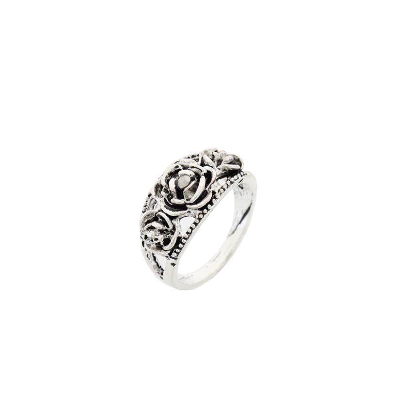 European and American Retro Rhinestone Rose Flower Ring - New Style Jewelry