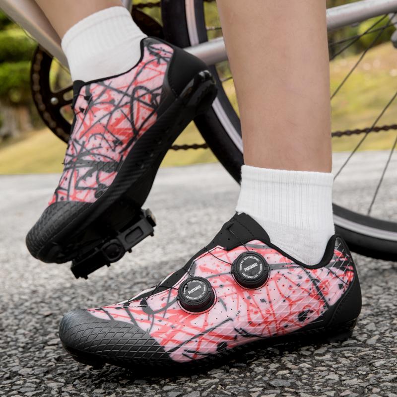 Sapatos Respiráveis SPD para Ciclismo de Estrada Para Homens Mulheres Sapatos de Bicicleta Com Fivela Rotativa Sapatos de Travamento Profissionais Para Bicicleta de Estrada Para Corrida & Uso Diário