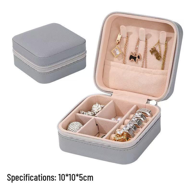 2025 Portable Leather Jewelry Storage Box for Earrings, Studs, Bracelets, Necklaces, and Rings