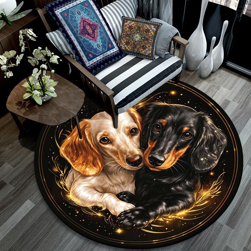 Cartoon Print Round Area Rug,Carpet Rug for Living Room Bedroom Sofa Playroom Decor,Non-slip Floor Mat