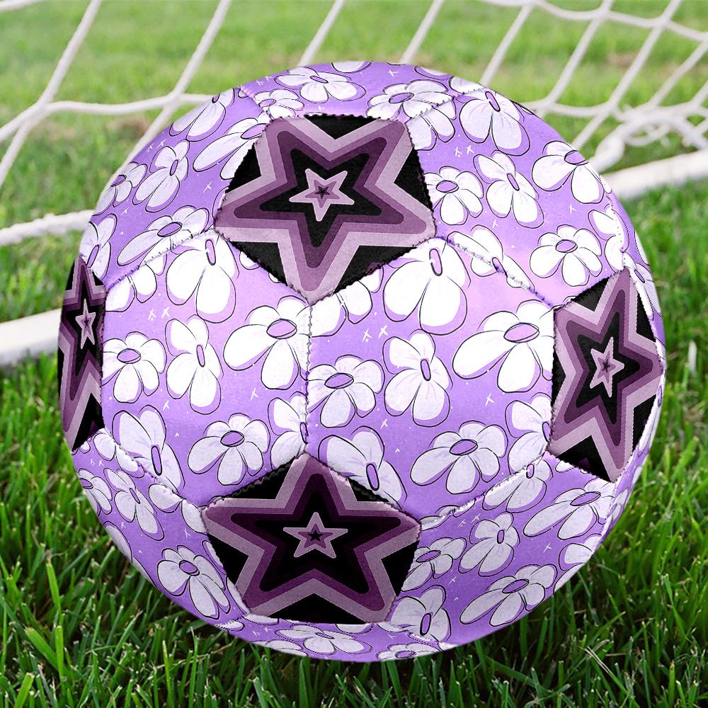 1PC Floral Fantasy Purple Star Soccer Ball Size 5 Football Machine Sewn Indoor/Outdoor Universal Football A41