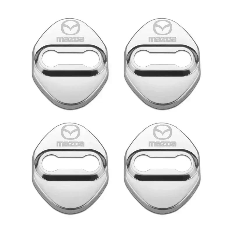 2025 Heiß 4 Stück Auto Türschlossabdeckungen Rostschutz Schnallenaufkleber für Mazda CX-4 CX-5 CX-3 Atenza Axela 3 6 Grand Tourer Styling Acce