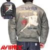 AVIREX Reversible Girl Flight Size 10 Size Men's MA-1 Pin-Up Jacket, Black, M, 783-3252055