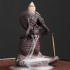 62KD Waterfalls Effect Ceramics Skull Backflow Incenses Burners Home Decorative Craft for Meditations and Home Ambiances