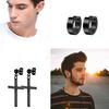 15 Pairs Earrings Black Stud Earrings Mens Earrings Black Hoop Earrings Stainless Steel Earrings Set Jewelry Piercings