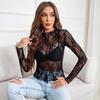 TK2025 Slim Fit Summer Mesh Lace Long Sleeve Top for Women