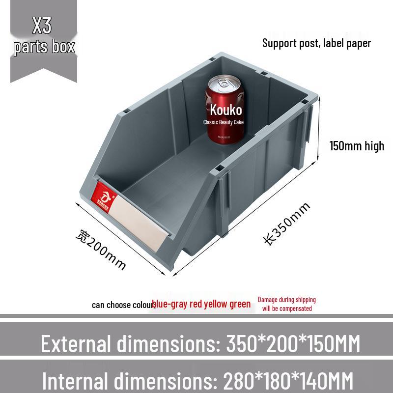Angled Entry Heavy-Duty Plastic Storage and Organizer Box for Components and Hardware
