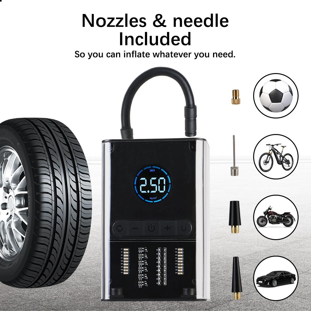 Tire Gases Machines LED SOS Light Portable Car Air Pump Wireless Intelligent Digital Display Tire Inflator Pump Car Air Compressor Electric