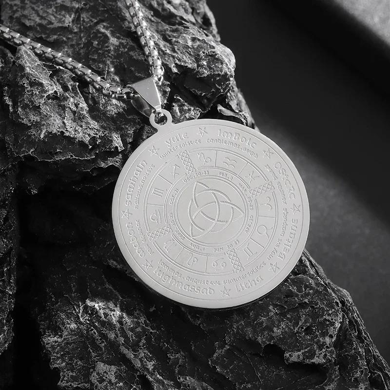 Style Trinity Celtic Knot Shield Pendant Witch Knot Necklace Men Women Irish Protection Amulet Jewelry