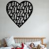 Geometric Heart Metal Wall Art Modern Iron Decor Living Room Home Gift Valentine Anniversary Housewarming