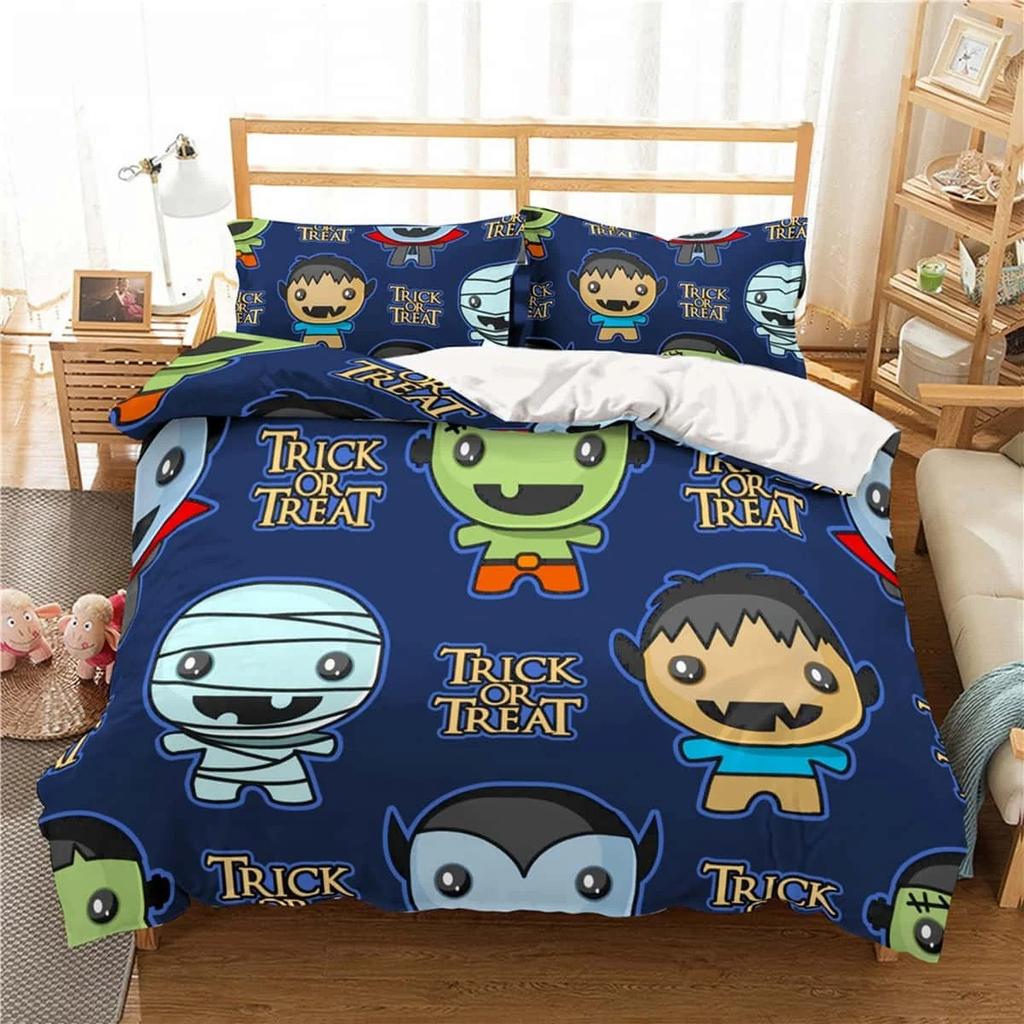 Mode 3D Cartoon Graffiti Print Polyester Bettwäsche-Sets Kind Kinder Abdeckungen Jungen Bettwäsche Set für Teens King Size Home Textilien