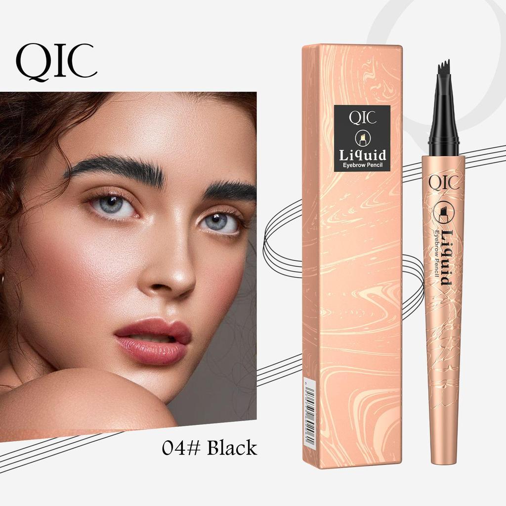 QIC Color Makeup Waterproof Liquid Eyebrow Pencil - Four-Prong Design