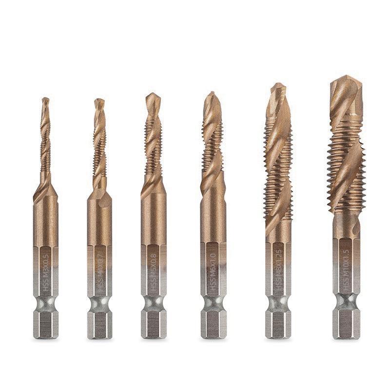 Yunbei Titanium-Plated High-Speed Steel Hex Shank Spiral Tap Drill