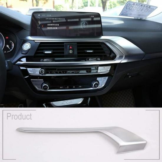 Silver ABS Center AC Air Vent Frame Cover Trim For BMW X3 X4 G01 G02 2018-2021