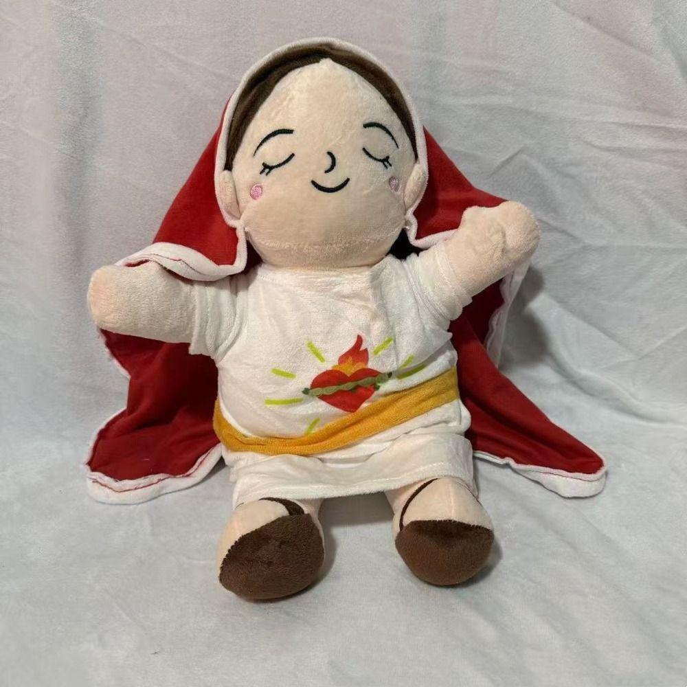 Weiches Kissen Maria Plüschtier Beleuchtung Musik Maria Atmende Puppe Weihnachtsgeschenke