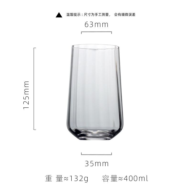 Nordic Transparent Crystal Glass Goblet Gusseted Vertical Design For Red White Wine Champagne Barware