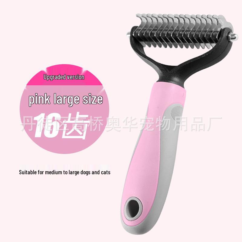 Dual-Sided Stainless Steel Pet Comb for Hair Removal & Dematting
