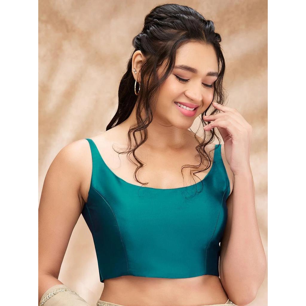 Women Sleeveless Square Neck Blouse Indian Bollywood Party Wear Stitched Choli