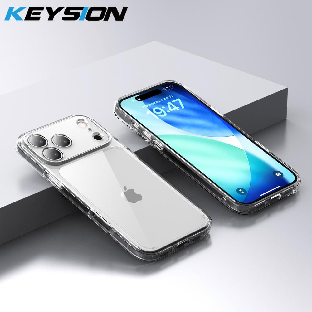 

KEYSION Противоударный бронированный прозрачный чехол для iPhone 17 Pro Max HD Прозрачный Мягкий ТПУ Силикон+ПК Задняя крышка для телефона для iPhone 17 Pro for iPhone 17 Pro Max чистый