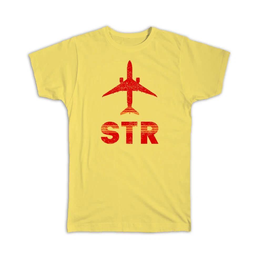 Gift T-Shirt : Germany Stuttgart Airport STR Travel Airline Pilot M