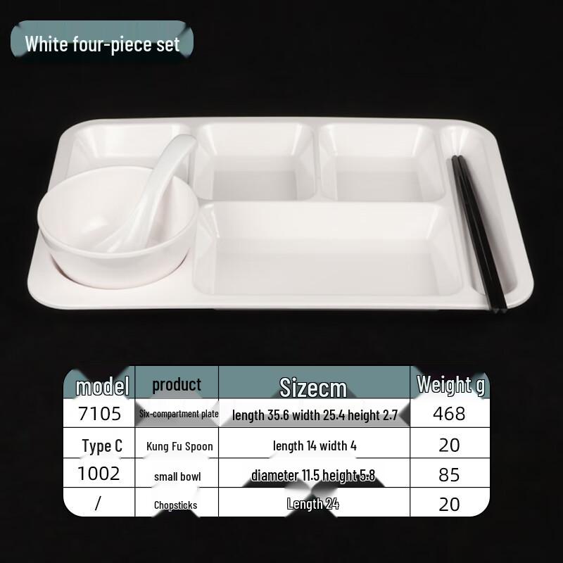 Melamine Six-Compartment Dining Plate