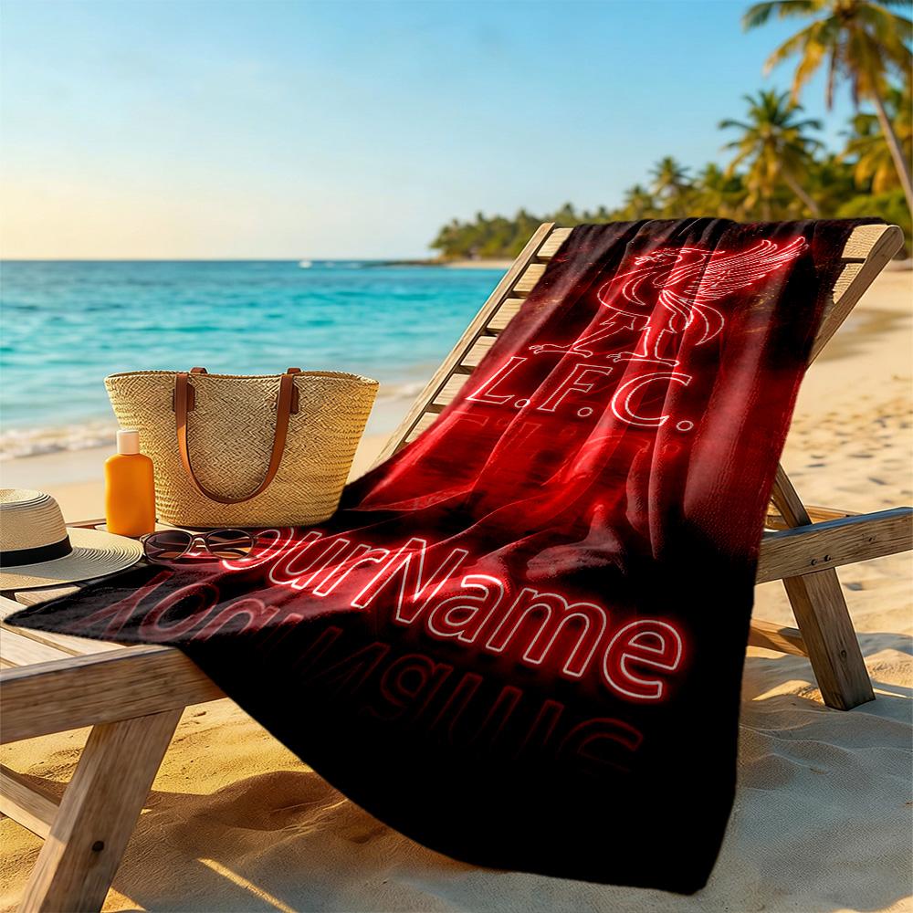Liverpool Customize Your Name Beach Towel Soft Durable Quick-Dry Perfect for Traveling Yoga Camping and Swimming