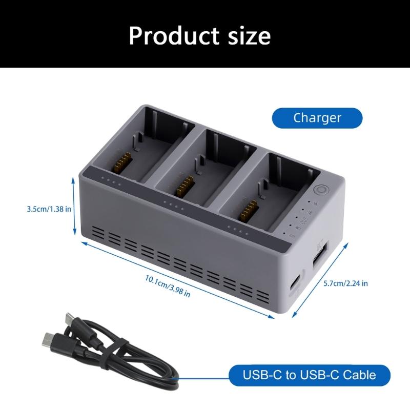 Drones Battery Chargers with Safety Circuitry for Mini 5Pro/4Pro/3Pro/3 Batteries Fast Charging Hub Heat Dissipation