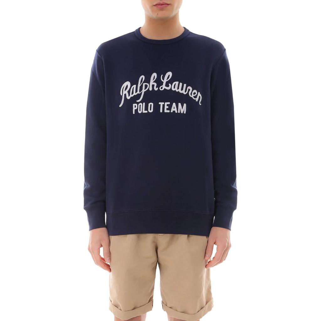Polo Ralph Lauren SS23 Solid Logo Embroidered Crewneck Sweatshirt Men Sweatshirt Navy-Blue 710841385-002